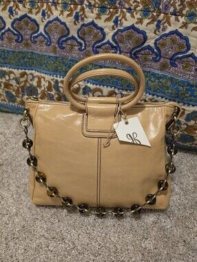 HOBO Tan Leather Top-Handle Hobo with Chain Strap (NWOT)